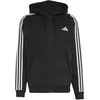 Bluza vyriška adidas Essentials 3-Stripes Fleece Full-Zip Hoodie juoda KY6559 (M)