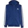 Bluza vyriška adidas Essentials 3-Stripes Fleece Full-Zip Hoodie tamsiai mėlyna KY4144 (S)