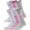 Kojinės Nike Everyday Cush Crew Youth balta, rožinė, pilka CK7302 905 (38-42)
