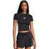 Moteriški marškinėliai adidas Essentials 3-Stripes Slim Baby juoda-balta JC8325 (2XL)