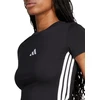 Moteriški marškinėliai adidas Essentials 3-Stripes Slim Baby juoda-balta JC8325 (2XL)