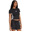 Moteriški marškinėliai adidas Essentials 3-Stripes Slim Baby juoda-balta JC8325 (2XL)