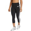 Moteriškos „adidas“ 3/4 ilgio „Optime Essentials“ sportinės tamprės su 3 juostelėmis, juodos spalvos, KE6062