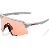 100% Akiniai 100% S3 Soft Tact Stone Pilka - Hiper Coral Lens (LT 52% + skaidrus stiklas LT 93%) (NEW 2021)