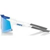 Blue 100% Akiniai 100% SPEEDFRAFT SL Matte Baltas / Metallic Mėlyna - HiPER Mėlyna Multilayer Mirror Lens (Mėlyna Mirror Glass Multilayer LT 15% + Transparate Glass LT 93%) (NAUJIENA 2021 m.)