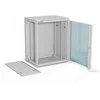 Pakabinama lentyna 19" 15U 600x450, (dvigubos sekcijos variantas) vienos varčios stiklinės durys, nuimamas pilnas galinis dangtis, nuimami pilnai šoniniai dangčiai, rakinamas, 4 sijos, spalva pilka, ALANTEC