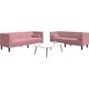 Sofa Chesterfield sofų komplektas su pagalvėlėmis, 2 dalių, rožinis