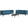 Sofa Chesterfield sofų komplektas su pagalvėlėmis, 2 dalių, mėlynas