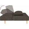 Dvivietė sofa-lova dvejomis pagalvėmis, rudos spalvos, audinys