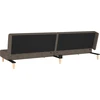 Dvivietė sofa-lova dvejomis pagalvėmis, rudos spalvos, audinys