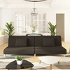 Dvivietė sofa-lova dvejomis pagalvėmis, rudos spalvos, audinys
