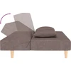 Dvivietė sofa-lova su dvejomis pagalvėmis, taupe, audinys