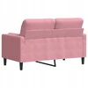 Dvivietė sofa su pagalvėlėmis, rožinės spalvos, 120cm, aksomas