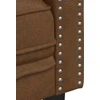 Dvivietė chesterfield sofa, rudos spalvos, dirbtinė versta oda
