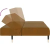 Dvivietė sofa-lova, rudos spalvos, aksomas