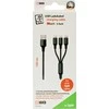 2GO USB laidas USB-A – USB-C + microUSB + Lightning 1,5 m Juodas (797155)