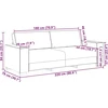 Trivietė sofa, šviesiai pilka, 220x78x84 cm, aksomas