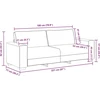Trivietė sofa, tamsiai pilka, 220x77x82 cm, audinys