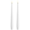 3M Moods & More MM LED taper candle, Silk, Slim, Classic baltas, 2-pack, 23x250 mm