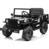 RAMIZ Elektromobilis Retro karinis 4x4 pavara, Juodas