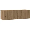 TV staliukas 4 dalių sieninis televizoriaus spintelės komplektas Artisan Oak