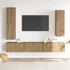 TV staliukas 4 dalių sieninis televizoriaus spintelės komplektas Artisan Oak