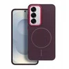 4Kom Oem FRAME MAG COVER dėklas suderinamas su MagSafe skirtas Samsung Galaxy A55 violetinės spalvos