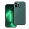 4Kom Oem Silikoninis MAG COVER dėklas suderinamas su MagSafe skirtas Samsung Galaxy S25 Edge dark žalios spalvos
