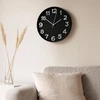 4Living Modern STURN sieninis laikrodis, Ø 30 cm, juodas ir sidabrinis