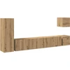 TV staliukas 5 dalių sieninis televizoriaus spintelės komplektas Artisan Oak
