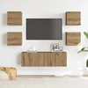 TV staliukas 5 dalių sieninis televizoriaus spintelės komplektas Artisan Oak
