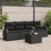 Sodo Sofų Rinkinys Juoda 55 x 55 x 37 cm poliratanas