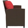 Sodo sofa, 5 vietų, su pagalvėlėmis, ruda, poliratanas