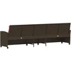 Sodo sofa, 5 vietų, su pagalvėlėmis, ruda, poliratanas