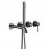 5039-411-61 / KFA / MOZA / Rinkinys WANNOWY PODTYNKOWY Z BATERIĄ 3-OTW, 2-FUNK GUN METAL Pilkas PVD /