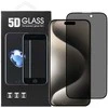 OEM 5D visiškai klijuojamas grūdintas stiklas – skirtas iPhone 17 (privatumo) juodas