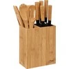 5five Simply Smart Bamboo Virtuvės aksesuarų rinkinys bambukiniame bloke: 6 peiliai ir 5 indai