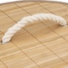 5five Simply Smart Bamboo Skalbinių krepšelis BAMBUKAS, apvalus su dangteliu, 48 l