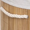 5five Simply Smart Bamboo Skalbinių krepšelis BAMBUKAS, apvalus su dangteliu, 48 l