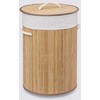 5five Simply Smart Bamboo Skalbinių krepšelis BAMBUKAS, apvalus su dangteliu, 48 l