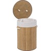 5five Simply Smart Bamboo Skalbinių krepšelis BAMBUKAS, apvalus su dangteliu, 48 l