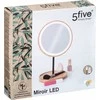 5five Simply Smart Bamboo LED kosmetinis veidrodis, apvalus, bambukinis