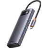 Adapteris 6in1 Baseus Metal Gleam Series USB-C į 3x USB 3.0 + USB-C PD + Micro SD/SD