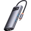 Adapteris 4in1 Baseus Metal Gleam Series USB-C į 3x USB 3.0 + Ethernet RJ45