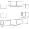 TV staliukas 7 dalių sieninis televizoriaus spintelės komplektas Artisan Oak