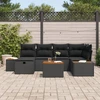 Sodo Sofų Rinkinys 7 pcs Juoda 55 x 62 x 69 cm Poli ratanas