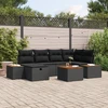 Sodo Sofų Rinkinys 7 pcs Juoda 55 x 62 x 69 cm Poli ratanas