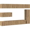TV staliukas 7 dalių sieninis televizoriaus spintelės komplektas Artisan Oak