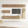 TV staliukas 7 dalių sieninis televizoriaus spintelės komplektas Artisan Oak