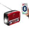Nešiojamasis analoginis AM/FM radijas BT BLOW RA17 saulės energija varomas, raudonas